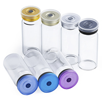 Flacons en verre transparent portables et étanches sur mesure avec bouchons en caoutchouc et capuchons en aluminium pour l'emballage de cosmétiques et d'extraits végétaux