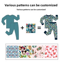 Ensemble pyjama à capuche deux pièces long pour enfants en fibre de bambou et élasthanne respirant, personnalisation transfrontalière directe usine