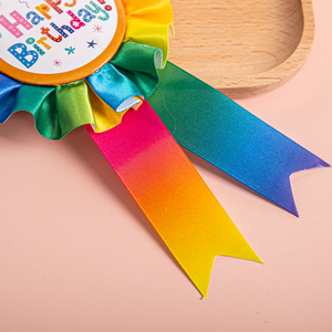 Hot bán satin Ribbon <span class=keywords><strong>Pin</strong></span> cầu vồng hoa hồng Huy hiệu cho Giải thưởng hạnh phúc trang trí sinh nhận-girl & Boy - Product Image 5