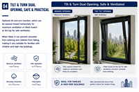 Ventana Abatible de Aluminio con Doble Acristalamiento AOSTTER, Superficie Anticorrosiva