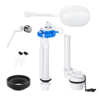 Kit de réparation moderne pour réservoir de toilettes à montage latéral - Comprend la vanne de remplissage, la vanne de chasse, le bouton de chasse double, l'anneau d'étanchéité, installation facile, garantie 3 ans