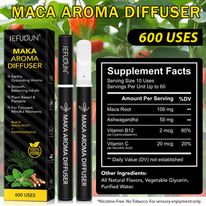 Duman Yok Bitki Bazlı Enerji ve Odaklanma Desteği Doğal Bitkisel Sığırkuyruğu Maka Sakinleştirici Uyku Enerjisi Aroma Difüzörü İnhalasyon Kalemi 4'ü 1 Arada - Product Image 1