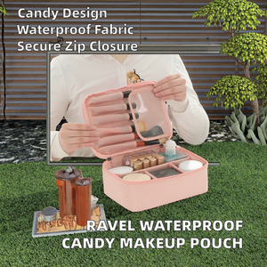 Ravel Eco-Friendly Waterproof Polyester Candy Pattern Zipper Closure Fashion <b>Large</b> Lightweight Durable <b>Cosmetic</b> <b>Bag</b> Makeup Pouch - Product Image 2