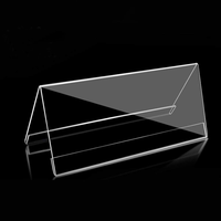 Support de table en acrylique transparent double face en forme de V pour carte de table, présentoir de menu, plaque nominative 200x100mm