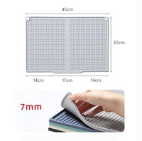 Tapis de séchage de vaisselle en silicone écologique avec rebord auto-drainant, tapis antidérapant pour évier, pour comptoir de cuisine et vaisselle