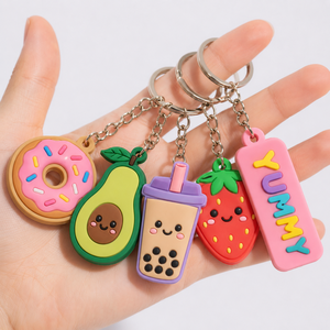 Best Selling <b>Custom</b> PVC Rubber <b>Keychains</b> with Metal Hook for Trade Show Giveaways - Product Image 6