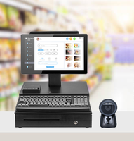15.6+11.6 Inch Dual Screen Full Set POS Cash Register System Windows Android OS Wi Fi6 Bluetooth5.2 POS Machine With Keyboard