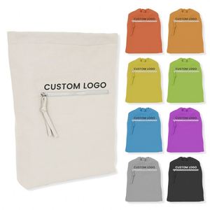 Minimalist <b>Canvas</b> <b>Tote</b> <b>Bag</b> with Shoulder Closure and Front Zipper Pocket Lightweight Casual Custom Logo Option - Product Image 2