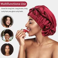 WD-A1227 nouvelles femmes Long Satin Bonnet grand bonnet de sommeil avec bouton tresses élastique cheveux Bonnet bonnet soyeux nuit sommeil chimio casquettes