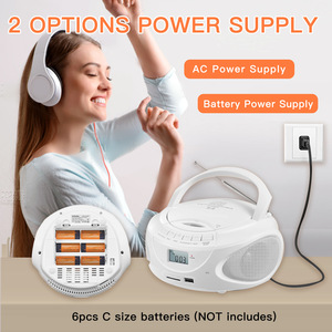 Mini lecteur <span class=keywords><strong>CD</strong></span> portable haute fidélité AM/FM à chargement par le haut avec haut-parleur intégré, <span class=keywords><strong>radio</strong></span> FM MP3, boombox en plastique - Product Image 2