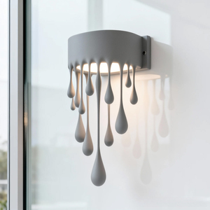 Matte Grey Melting Drip <b>Wall</b> Lamp Creative Liquid Teardrop Design LED <b>Wall</b> <b>Sconce</b> Ambient Decor <b>Wall</b> Light for Bedroom Corridor - Product Image 2