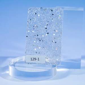 Poudre scintillante étoilée semi-transparente, feuille décorative en acrylique blanc gelée, découpe laser, origine américaine - Product Image 6
