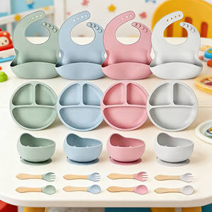 Juego <span class=keywords><strong>de</strong></span> Platos y Tazones <span class=keywords><strong>de</strong></span> Silicona <span class=keywords><strong>de</strong></span> Grado Alimenticio, Libres <span class=keywords><strong>de</strong></span> BPA, con Succión, Personalizados a Precio <span class=keywords><strong>de</strong></span> Fábrica, Aptos <span class=keywords><strong>para</strong></span> Lavavajillas, Juego <span class=keywords><strong>de</strong></span> Alimentación <span class=keywords><strong>para</strong></span> Bebés - Product Image 1