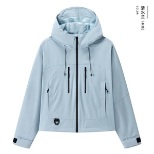 Outdoor Windproof Jacket Women Full Sleeve Hooded Lightweight Coat For Camping Hiking Activities Customizable Workwear Uniforms - Product Image 3