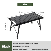 Tables pliantes d'extérieur portables IGT en aluminium, table de camping tactique avec réchaud, table de repas résistante aux intempéries, cuisine de camping