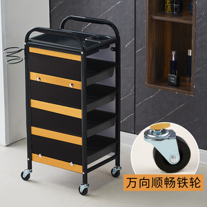 Moderner Fünfschichtiger Friseursalon-Trolley mit Haarfärbeschale & Föhnhalterung 360 Grad Drehbar für Wohnzimmer & Badezimmer - Product Image 4