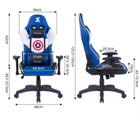 Chaise de jeu pivotante en cuir PU pour l'e-sport, chaise de jeu pour ordinateur, chaise de gamer pour configuration de jeu à domicile
