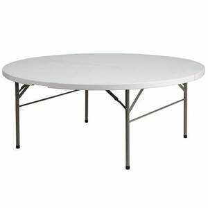 Mesa Redonda Plegable de Plástico HDPE de 6 pies y 72 pulgadas <span class=keywords><strong>para</strong></span> 10 Personas, Ideal <span class=keywords><strong>para</strong></span> Banquetes de Boda, Cenas y Eventos - Product Image 1