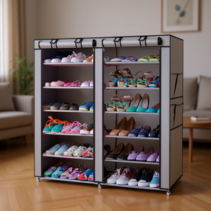 Zapatero de tela no tejida DB de 6 filas, capacidad para 36-49 pares, diseño moderno, mueble para el hogar, almacenamiento independiente - Product Image 2