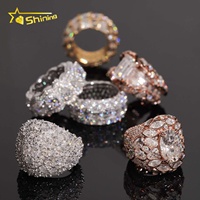 Bagues Statement en Moissanite Argent 925, Bijoux pour Hommes, Sertis de Pierres, Style Cocktail Halo, avec Tailles Baguette, Émeraude et Marquise