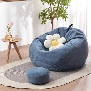 Fauteuil paresseux Bean Bag en tissu velours de lin épaissi, idéal pour s'asseoir ou s'allonger, fauteuil inclinable une place - Product Image 4