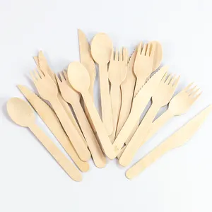 Convenience Biodegradable Disposable Wooden Dispos Cutleri For Dinner