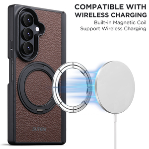 Étui avec support magnétique pour Samsung <span class=keywords><strong>Galaxy</strong></span> Z Fold 8 Ultra, en cuir PU, chargement sans fil, protection de la charnière, antichoc, housse de protection - Product Image 3