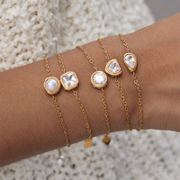 Bracelet en acier inoxydable ERESI avec cœur en zircon cubique, plaqué or PVD, pour femmes, accessoires de mode quotidiens, bracelet personnalisé