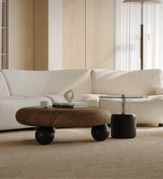 Ensemble de tables basses rondes avec tiroir de rangement, table d'appoint en verre, base en acier inoxydable, mobilier pour petits espaces, usine OEM
