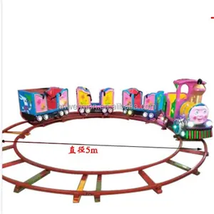 2023 Hot Sell Kids Electric Battery Track Cartoon FRP 4cars/7kids Garden Train for Sale Train for Amusement Park Children 300W