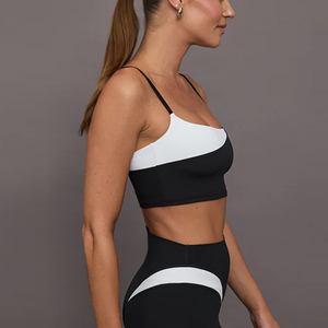 Ad alto impatto Push up personalizzato Crop Top regolabili strisce da palestra blocchi di colore sport all'aria aperta ad asciugatura rapida reggiseni sportivi