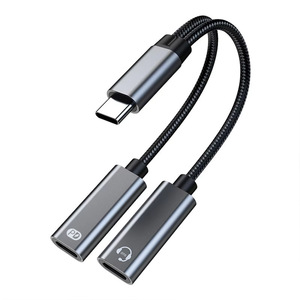 Adaptador de <span class=keywords><strong>Audio</strong></span> Digital y Carga Tipo-C 2 <span class=keywords><strong>en</strong></span> 1, Convertidor DAC que Divide un USB-C <span class=keywords><strong>en</strong></span> un Conector para Auriculares de 3.5 mm y un Puerto de Carga - Product Image 5