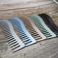 Peigne à dents larges pour hommes, double usage humide et sec, à pointe arrondie en forme de S, confortable à tenir