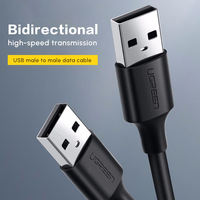 Câble USB A vers USB A UGREEN, USB 2.0, mâle vers mâle, PVC, type A vers type A, rallonge pour transfert de données