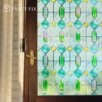 Fancy-Fix 3D Buntglas-PVC-Fensterfolie - Wasserdicht, UV-Blockierend, Umweltfreundlich, Sichtschutz-Dekor für Küche, Schlafzimmer, Heim und Möbel