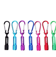 Nouveaux porte-clés en métal avec logo personnalisé, mini lampe torche, porte-clés torche, outil de sécurité d'urgence pour l'extérieur