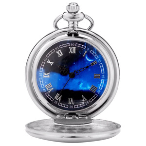 Orologio al quarzo con stella Vintage decorato nuovo orologio da taschino nero Casual in stile europeo americano antico con cassa in acciaio inossidabile - Product Image 5