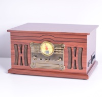 2022 Offre Spéciale rétro gramophone et tourne-disque en bois avec CD, USB, SD, CASSETTE, RADIO et entrée BT