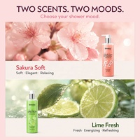 Gel Douche Exfoliant 2-en-1 Hydratant et Lissant au Sakura et au Citron Vert pour Tous Types de Peau – Formule OEM Usine