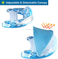 Chaise de piscine flotteur de salon appui-tête ergonomique réglable flotteur de piscine gonflable avec auvent pare-soleil couverture