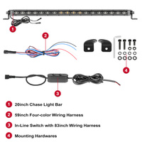 Barre lumineuse multifonctionnelle en aluminium super fine de 20 pouces, 12V, rouge, verte, jaune, pour camions tout-terrain