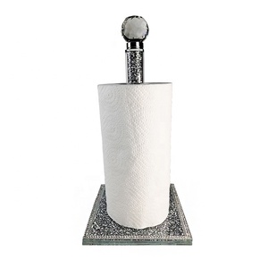 Factory direct sale Kitchen roll holder Kitchen paper towel rack Crystal glass roll paper holder