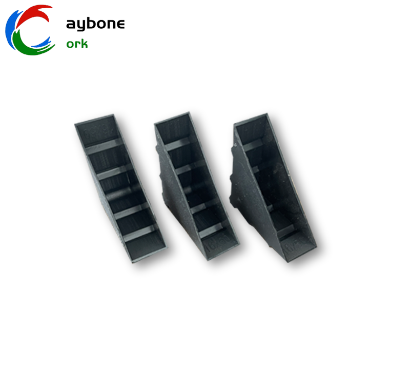 Right Angle Plastic Triangle Black Glass