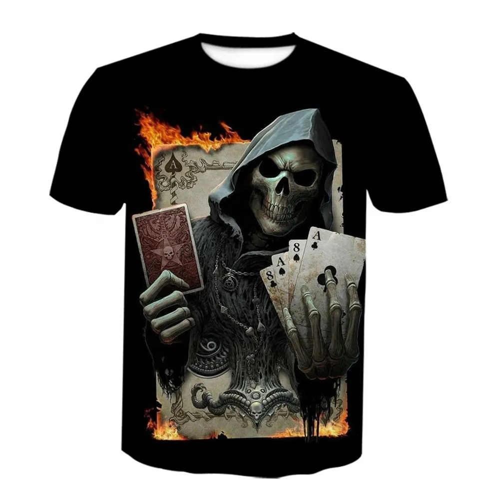 Hot 3D T-Shirt Frauen Männer Schädel Print T-Shirt Sommer Casual Tops T-Shirts Kurzarm Halloween Streetwear Custom T-Shirt Druck