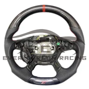 ST Steering Wheel Ever-carbon Racing ECR Custom Design Carbon Fiber for Ford Focus Sports Carton Box Red Stitching Flat Bottom