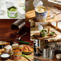 Boîte à café vide personnalisable avec logo, de qualité alimentaire, avec anneau de traction, emballage hermétique pour lait et aliments pour bébés