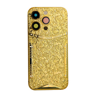 Custodie per telefoni cellulari 24kt placcate in oro 24kt con logo inciso nuovo design personalizzabile per <span class=keywords><strong>iPhone</strong></span> 14pro - Product Image 1