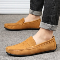 Mocassins en daim pour homme, style penny loafers, faciles à enfiler, chaussures de conduite décontractées, 10 couleurs disponibles, tailles 38-47