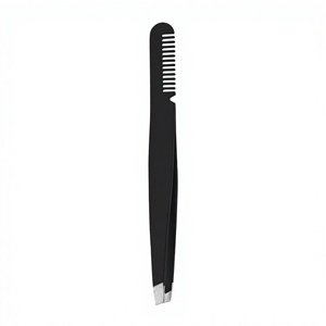 Pince à épiler pour sourcils DANTRIC IMPLANTS, pointe noire, acier inoxydable, durable, style moderne - Product Image 1