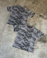 T-shirt Vintage Camouflage en Maille Gaufrée pour Homme, Coton Lourd, Coupe Boxy, Streetwear Oversize, T-shirt Thermique Graphique Camouflage Personnalisé